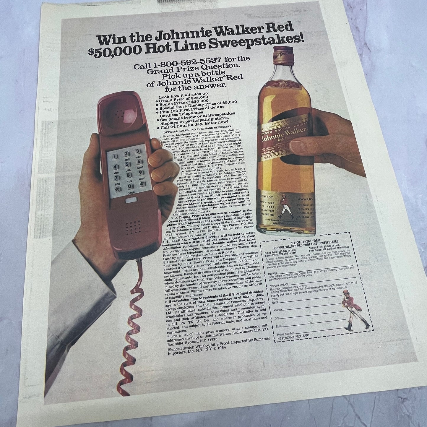 Johnnie Walker Red Hot Line 1984 Ad V14-7
