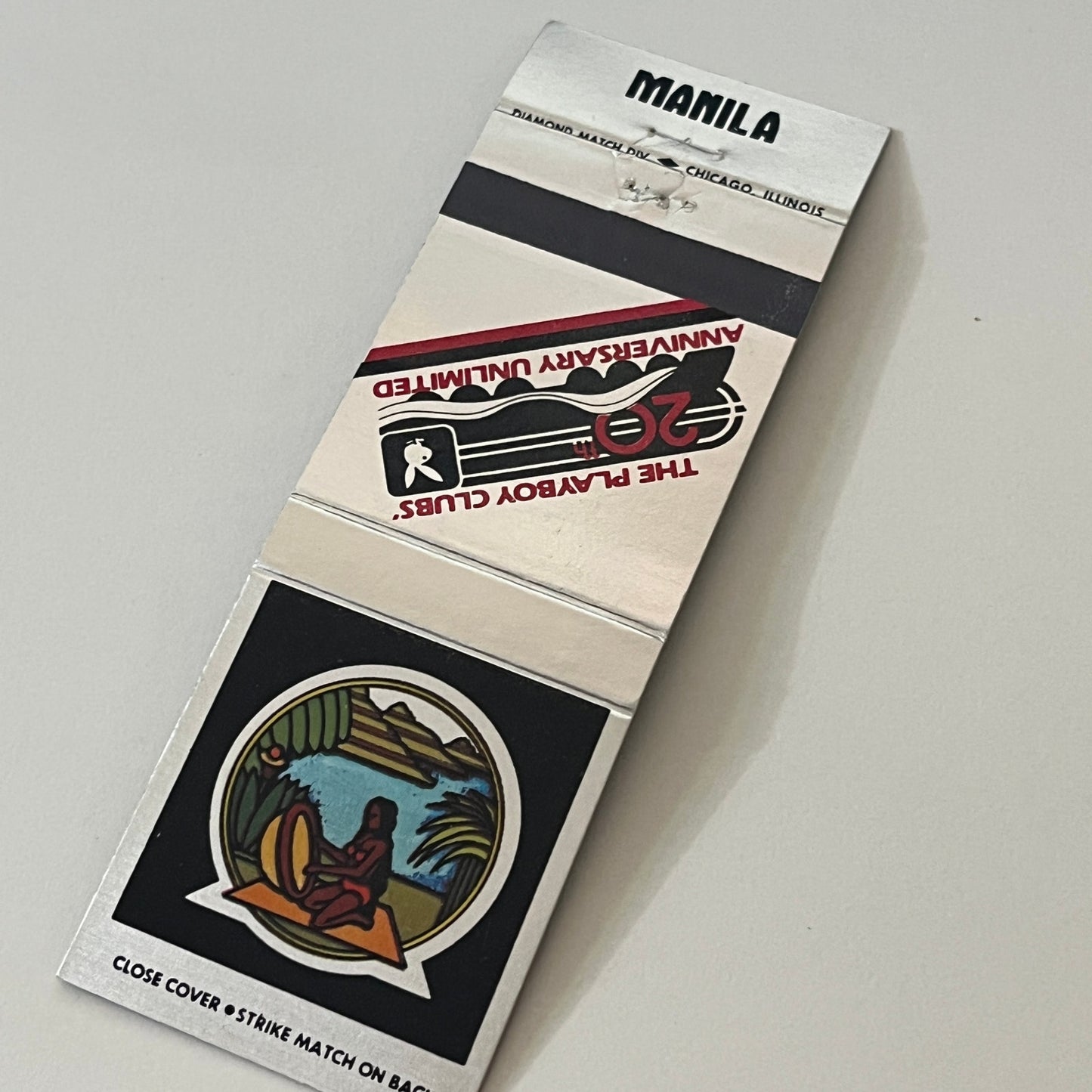 The Playboy Clubs 20th Anniversary Manila Vintage Matchbook TB6-MB2-6