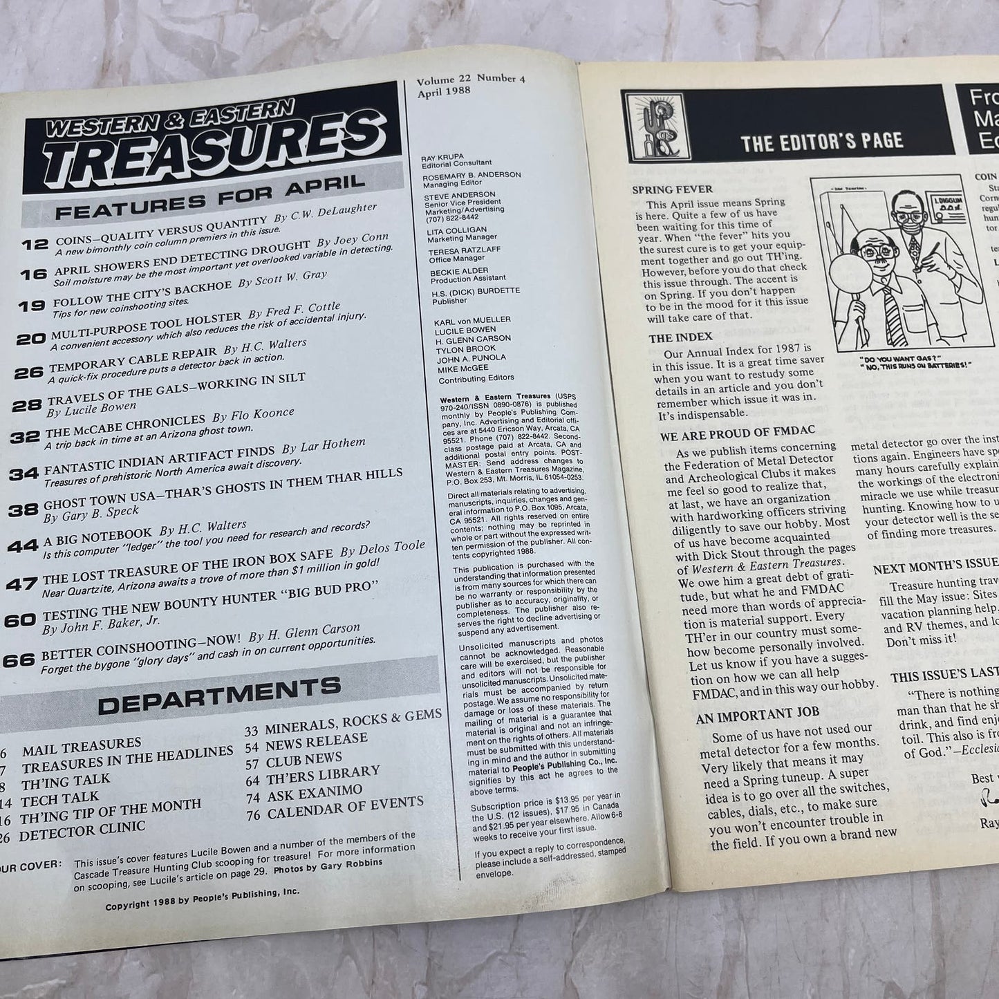 1988 April - Western & Eastern Treasures Magazine - Treasure Hunting Gold M11