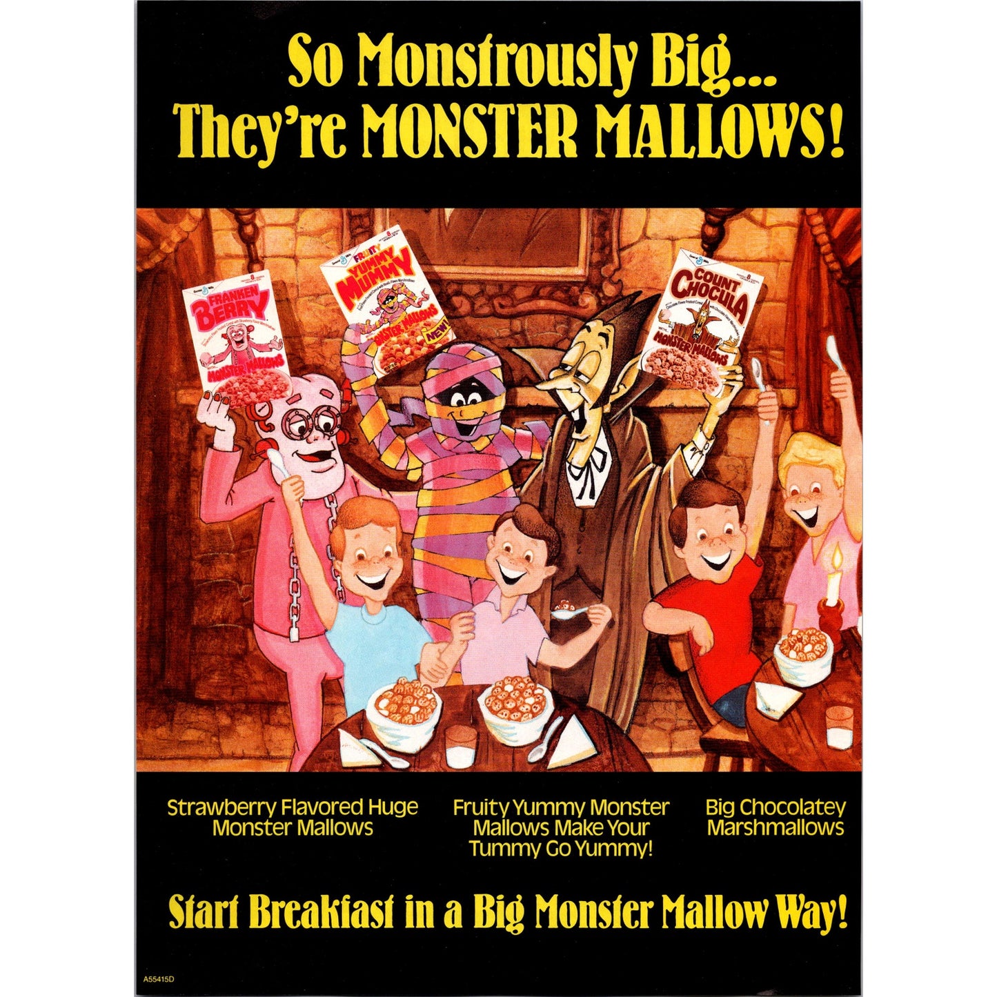 Count Chocula Yummy Mummy Franken Berry General Mills 1989 Ad B21