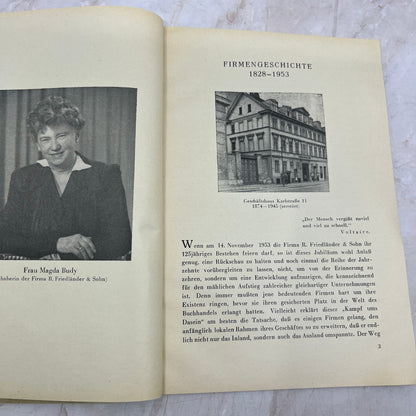 1953 R. Friedländer & Sohn Antiquarian Bookstore 125th Anniversary German TI9-P2