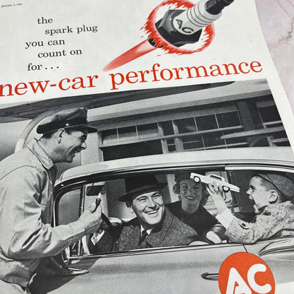 1961 AC Fire Ring Spark Plugs 10x13 Magazine Advertisement FL6-7
