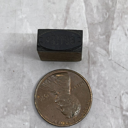 BUTLER Logo Vintage Letterpress Printers Block Plate SF5-S
