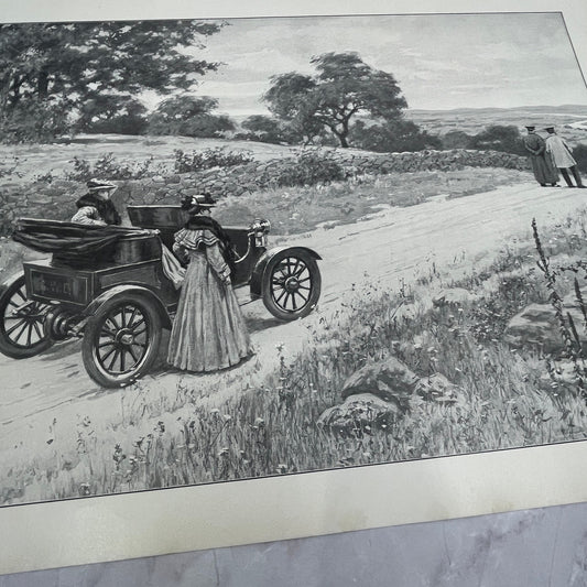 The Pleasures of Automobiling - Original 1904 A.B. Frost Art Print V14-3