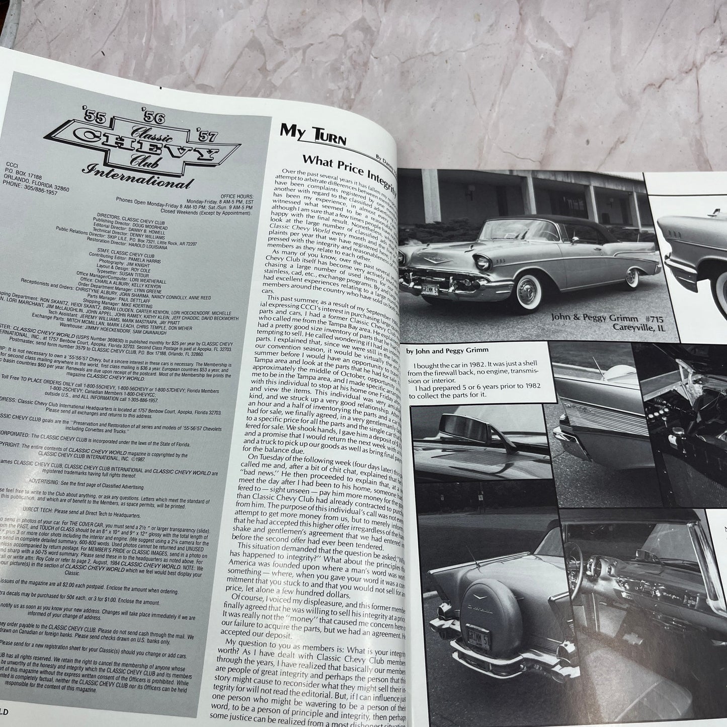 John Grimm Convertible - '55, '56, '57 Classic Chevy World Magazine Feb 1987 M31