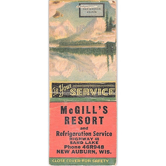 McGill's Resort Sand Lake New Auburn WI Vintage Matchbook Cover SF3-Y5