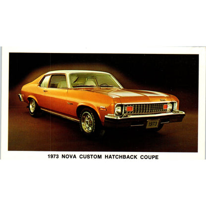 1973 Nova Custom Hatchback Coupe Chevrolet Chevy Vintage Postcard PC12