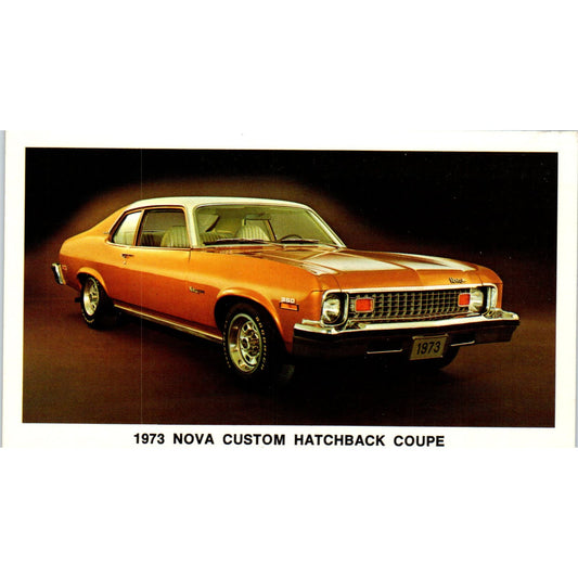 1973 Nova Custom Hatchback Coupe Chevrolet Chevy Vintage Postcard PC12