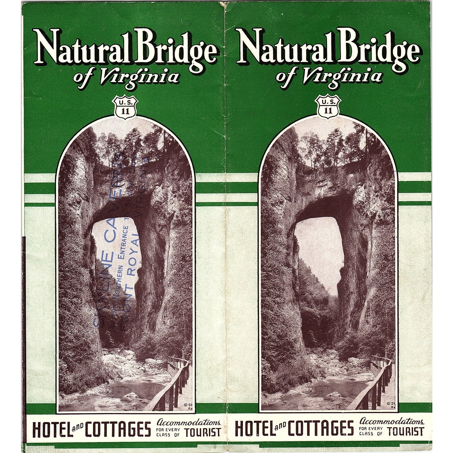 c1925 Natural Bridge of Virginia U.S. 11 Hotel & Cottage Travel Brochure TH2-TB2