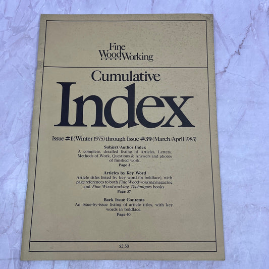 Cumulative Index Issue 1-39 - Taunton's Fine Woodworking Magazine M33