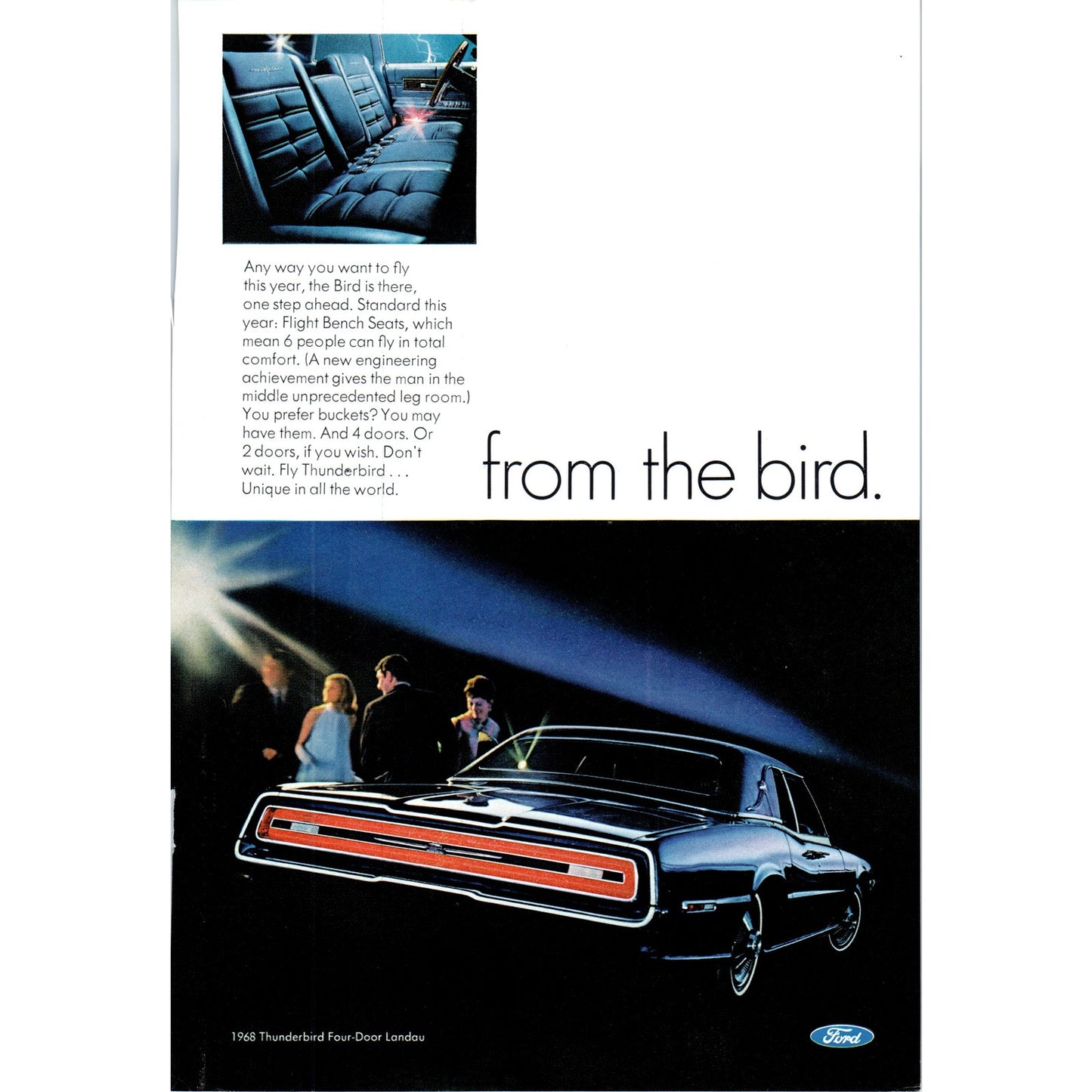 1968 Ford Thunderbird Four-Door Landau Automobile Car - Vintage Magazine Ad D20