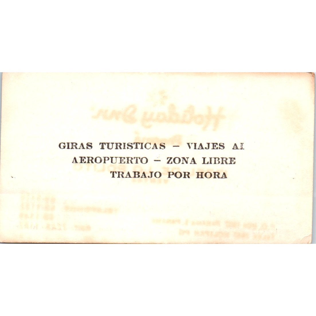 Radio Taxi Panama Llamada A Domicilio Pagara Vintage Business Card SD8-B17
