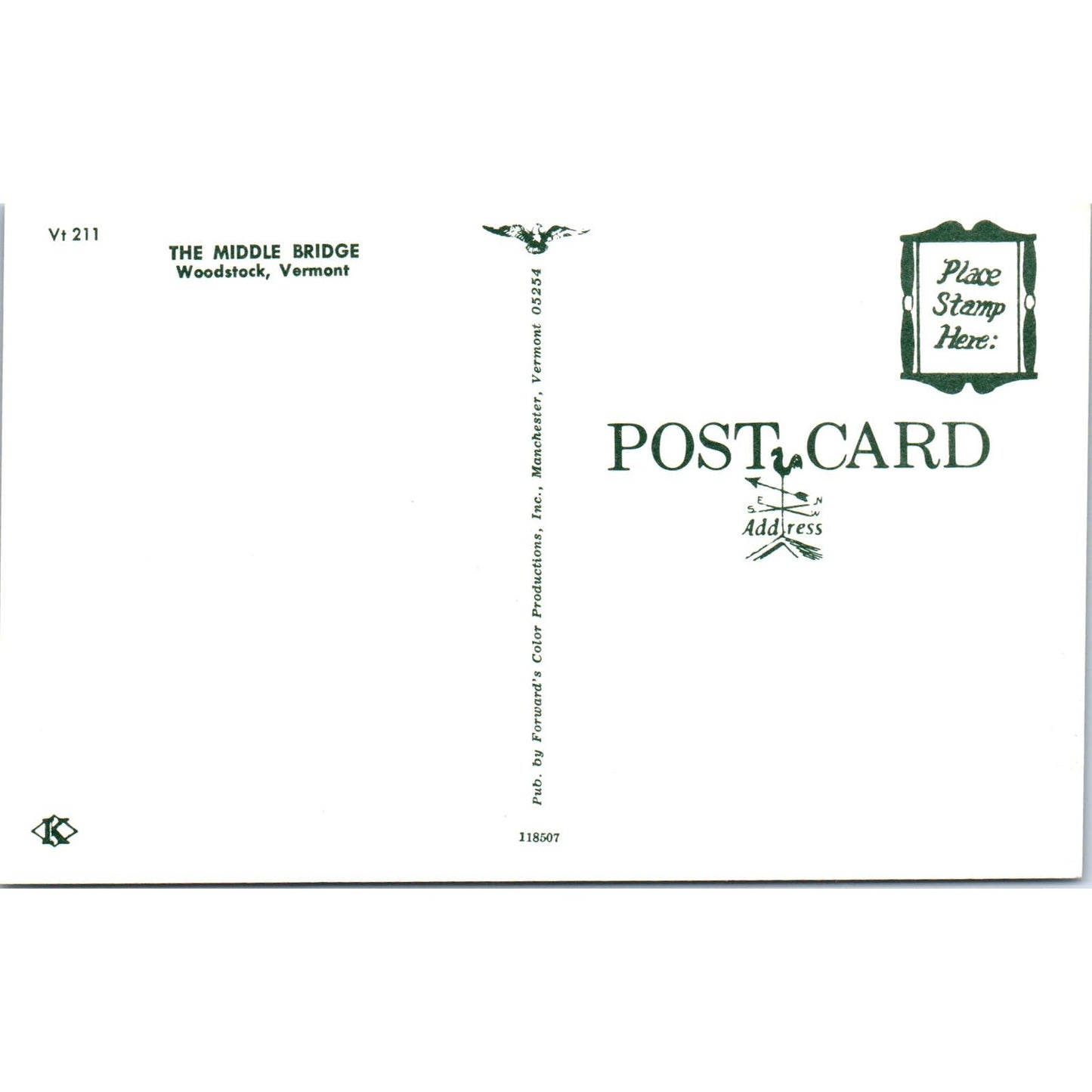 The Middle Bridge Woodstock VT Vintage Covered Bridge Postcard PD6