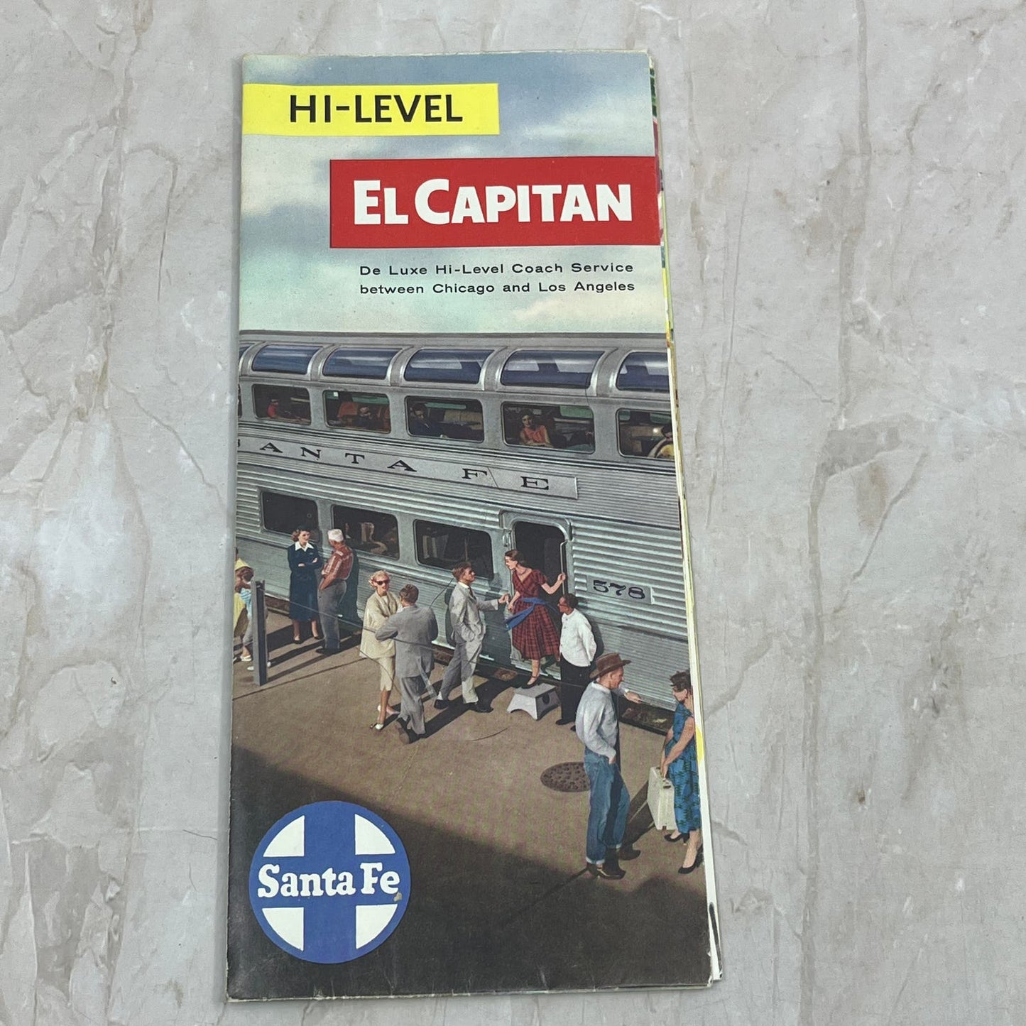 1960s Santa Fe Railroad El Capitan Deluxe Coach Service Brochure Fold Out TJ4-P2