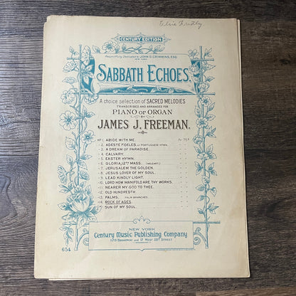 Rock of Ages Sabbath Echoes James J Freeman 1901 Sheet Music V13