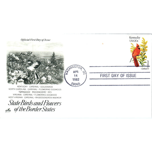 Kentucky 1982 State Birds & Flowers of The Border States First Day Issue TJ5-PC3