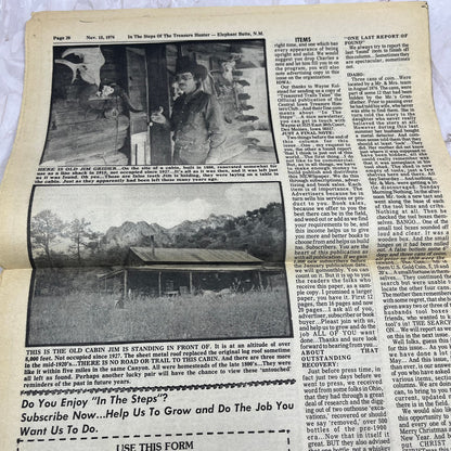 1976 Nov - In the Steps of the Treasure Hunter Newspaper - Elephant Butte NM M11