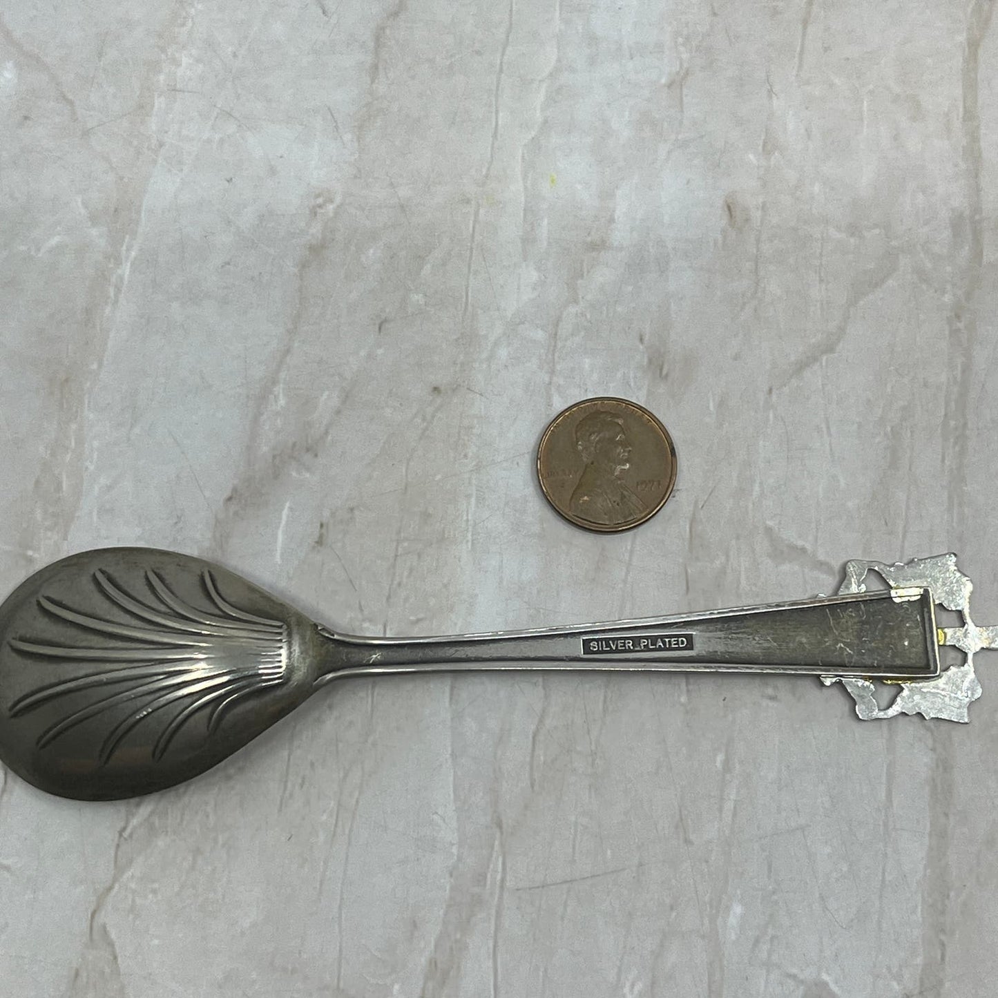 Vintage London Silver Plated Domine Dirige Nos Souvenir Spoon TG9-SP