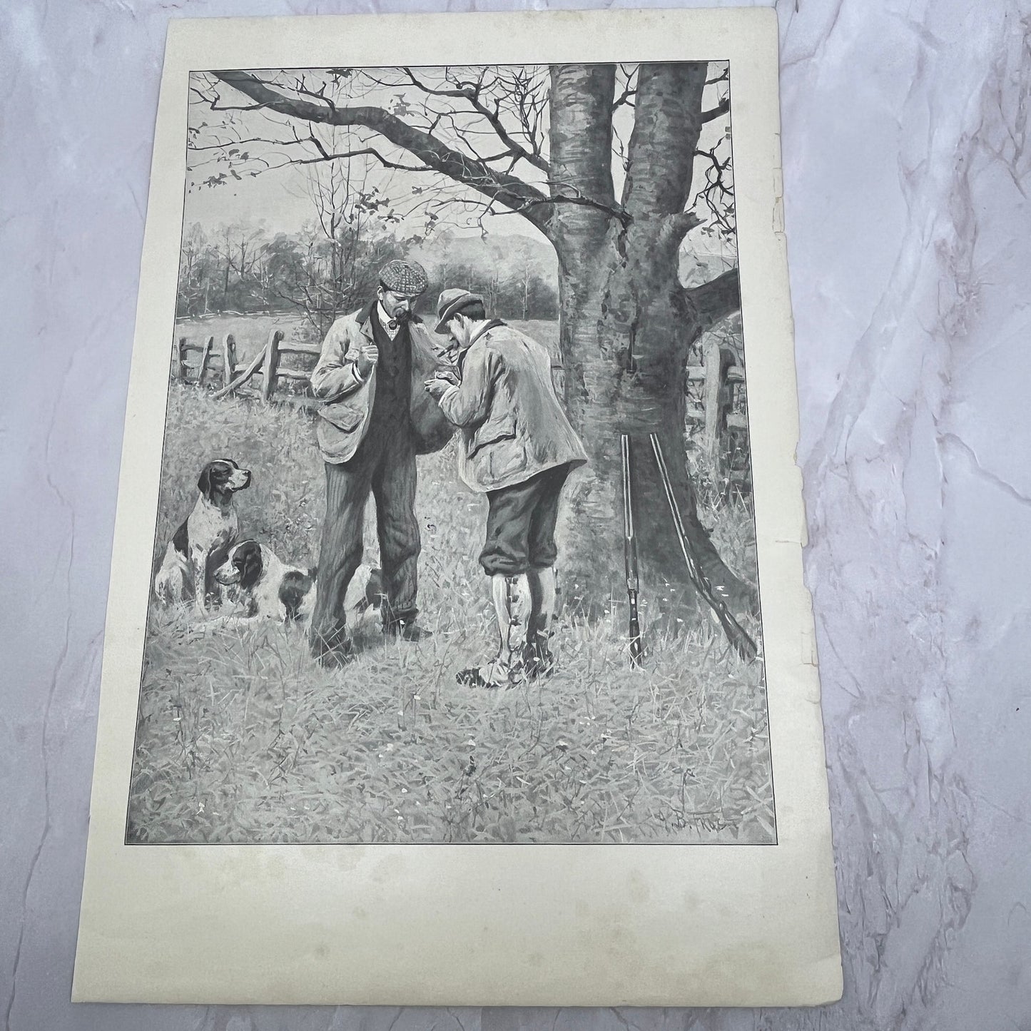 The Last Match - Hunting Scene - Original 1904 A.B. Frost Art Print V14-3