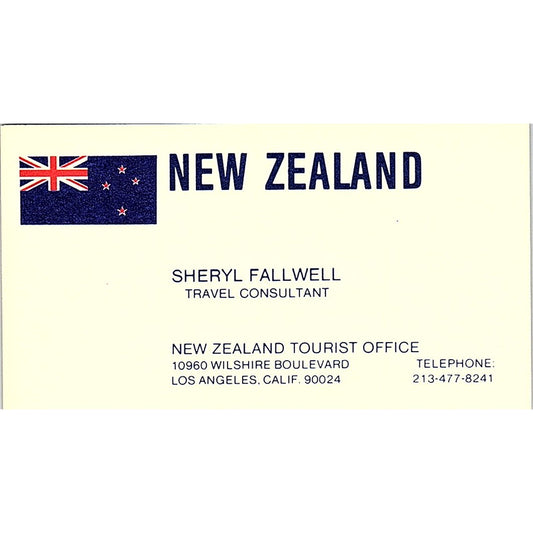 New Zealand Sheryl Fallwell Los Angeles California Vintage Business Card SB4-B7