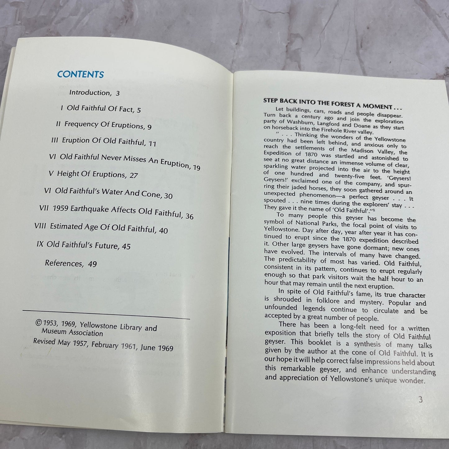 1969 The Story of Old Faithful George D. Marler Souvenir Book TA9-E2