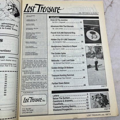 1987 July - Lost Treasure Magazine - Treasure Hunting Gold Prospecting M15