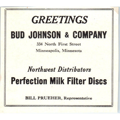 Bud Johnson & Co Mpls Bill Prueher Northern Cooperage Co St Paul 1953 Ad AE9-DC2