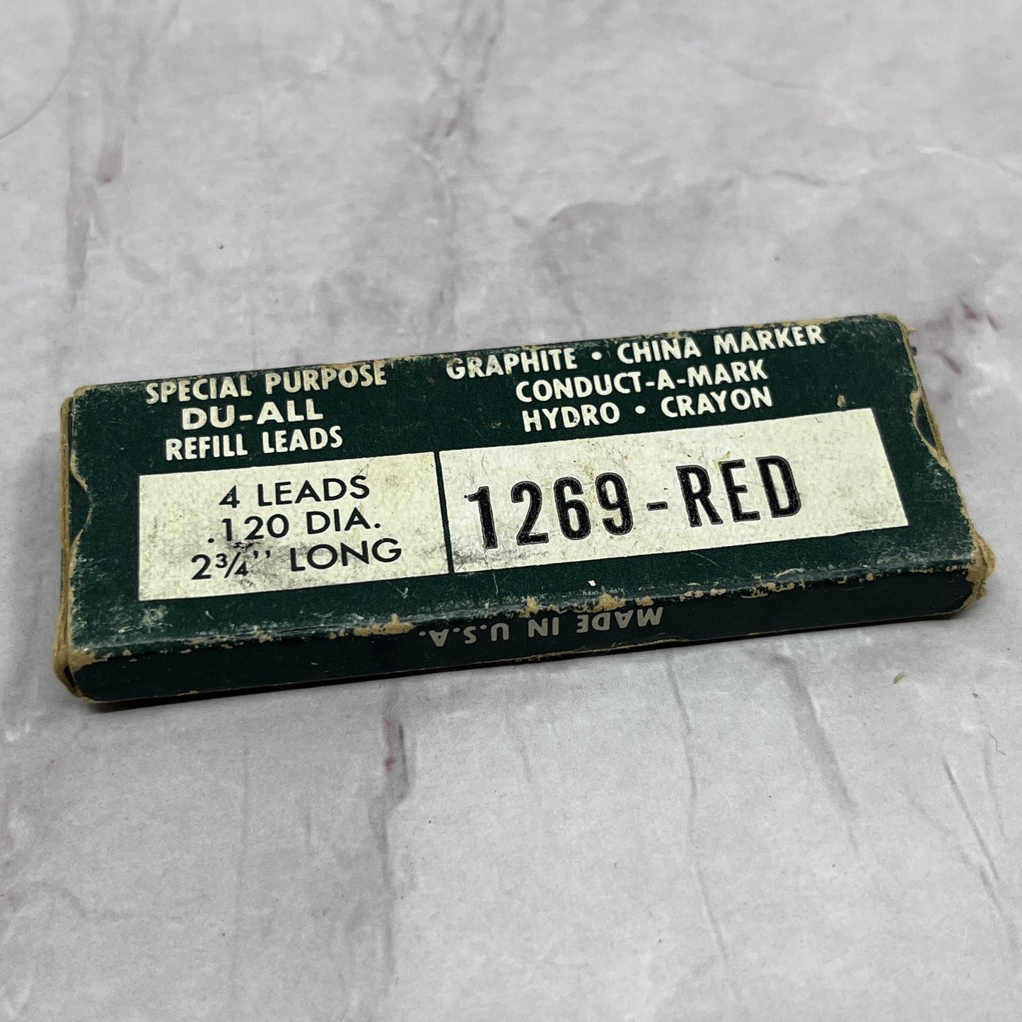 Vintage Du-All Refill Leads NOS 4 Leads .12 Dia 1269-Red SC1