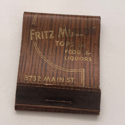 Fritz Mulloy Restaurant Kansas City MO Vintage Matchbook Cover TB8-MB2-5
