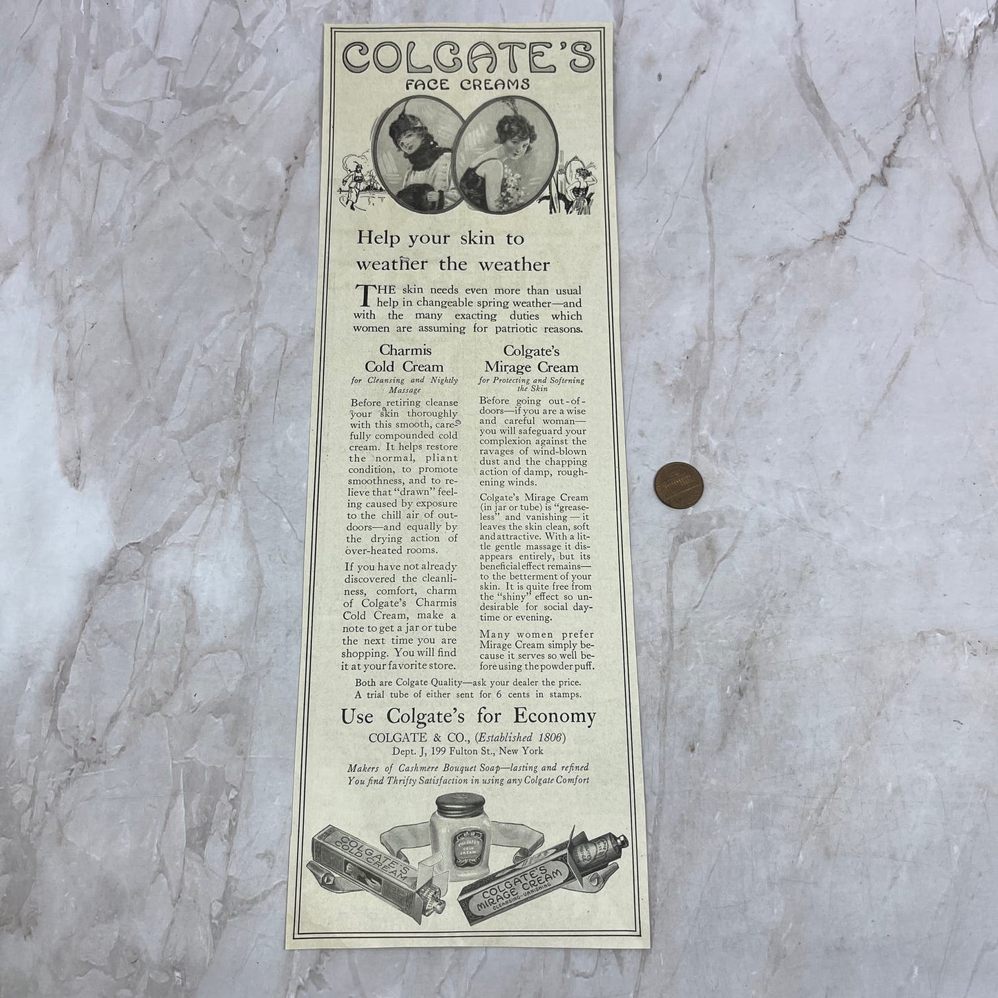 Colgate's Face Creams 1918 Magazine Ad FL6-10