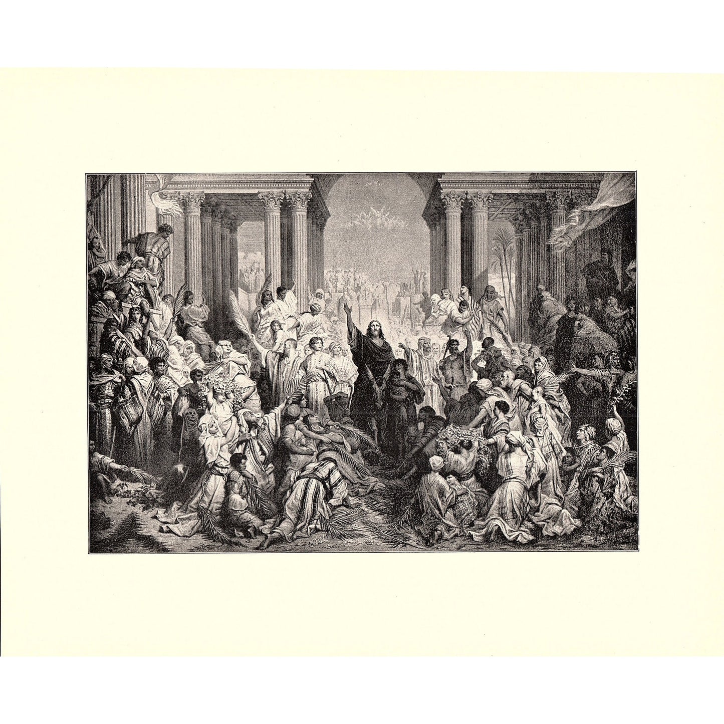 Christ Entering Jerusalem - Gustave Dore - 1898 Litho Art Print D19