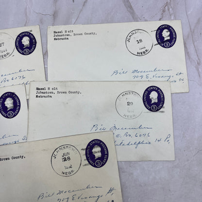 1950s Lot Hazel Holt Johnstown Brown County NE Postal Cover Envelopes TI5-E-3