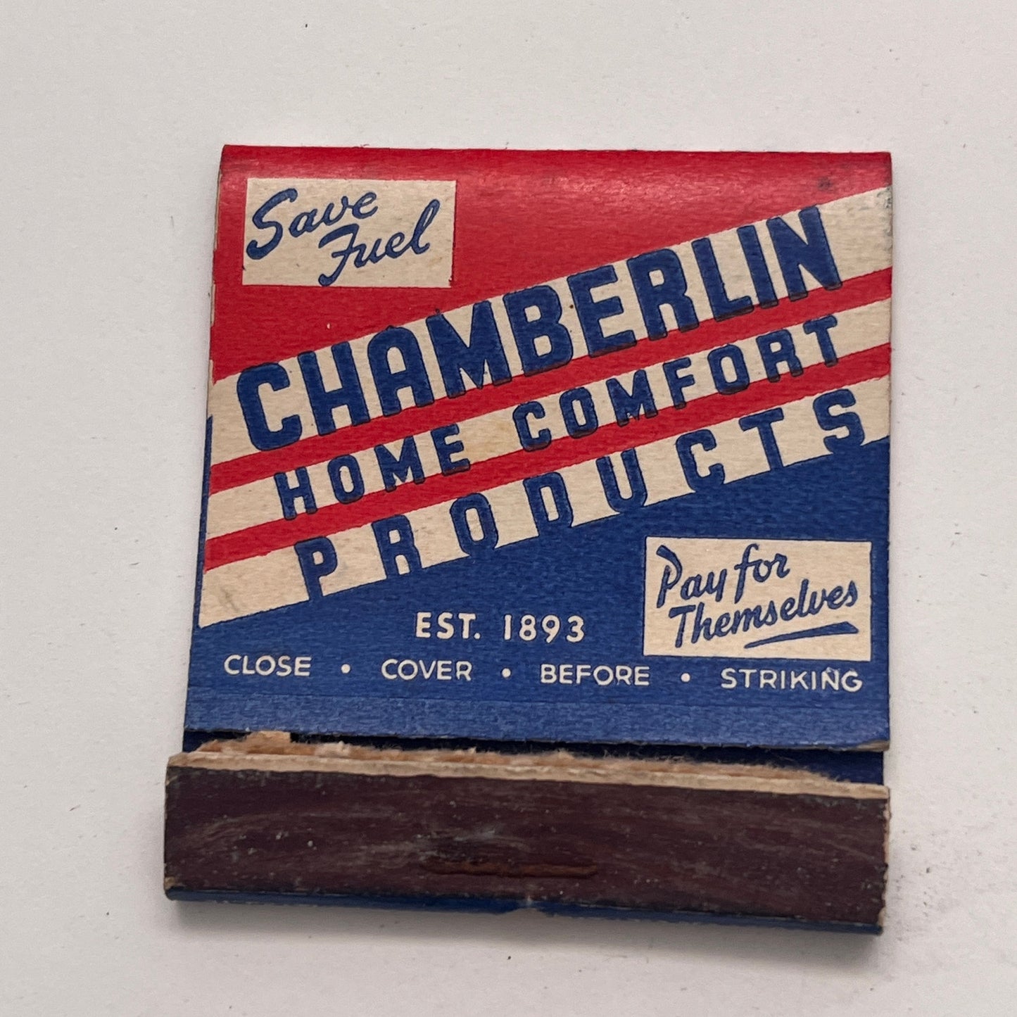 Chamberlain Home Comfort Products New Haven CT Vintage Matchbook Cover TB8-MB-7
