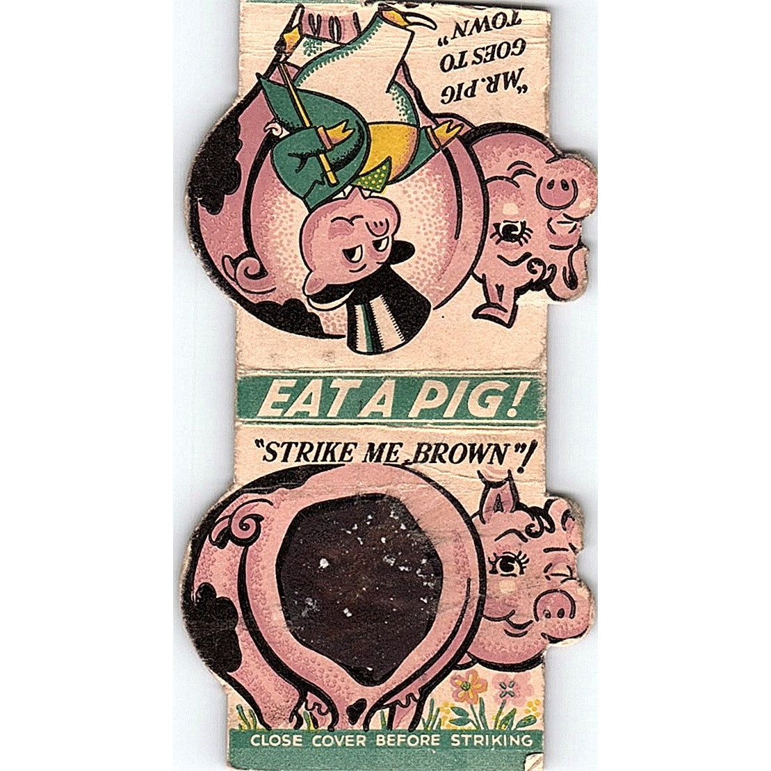 The Pig Sandwich Shop Hammond Indiana Vintage Matchbook Cover TH2-Y4