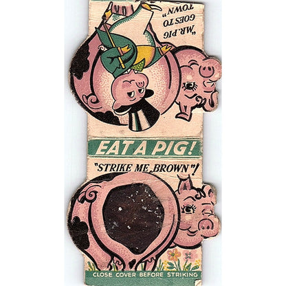 The Pig Sandwich Shop Hammond Indiana Vintage Matchbook Cover TH2-Y4