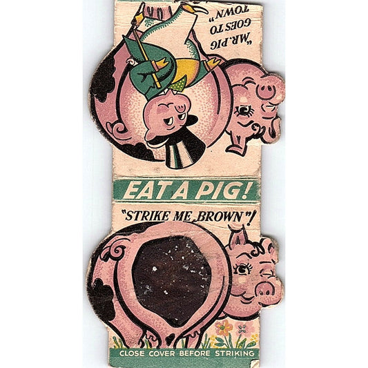 The Pig Sandwich Shop Hammond Indiana Vintage Matchbook Cover ML1-8