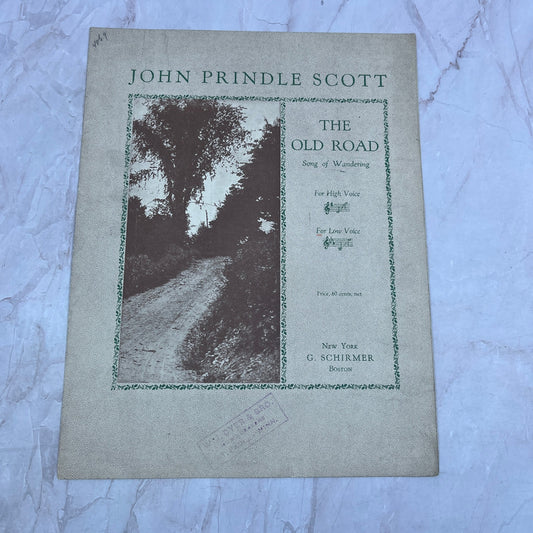 John Prindle Scott The Old Road Song of Wandering Antique Sheet Music Ti5