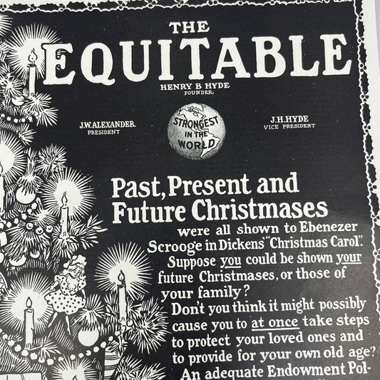 The Equitable Henry B. Hyde Christmas c1910 Magazine Ad FL6-9