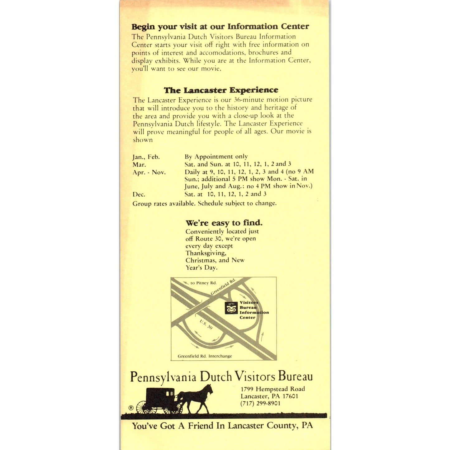 1970s The Lancaster Experience Motion Picture Journey PA Leaflet TF4-BB