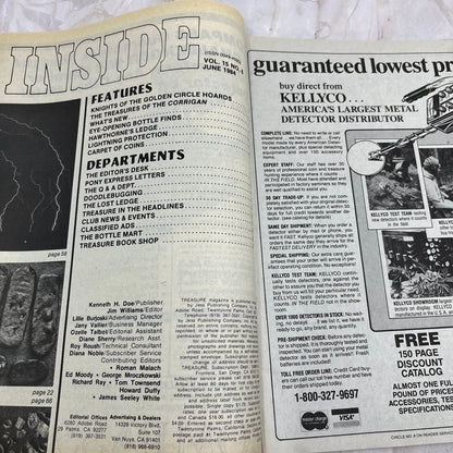 1984 June - Treasure Magazine - Treasure Hunting Metal Detecting Gold Coins M10