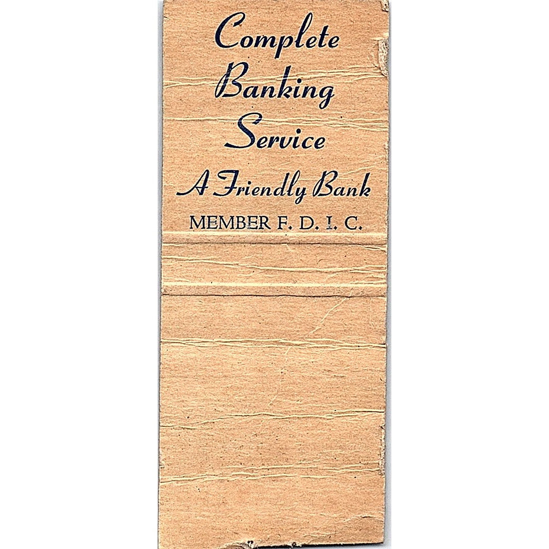 1955 Bank of Dwight 100th Anniversary IL Vintage Matchbook Cover SC7-Y11