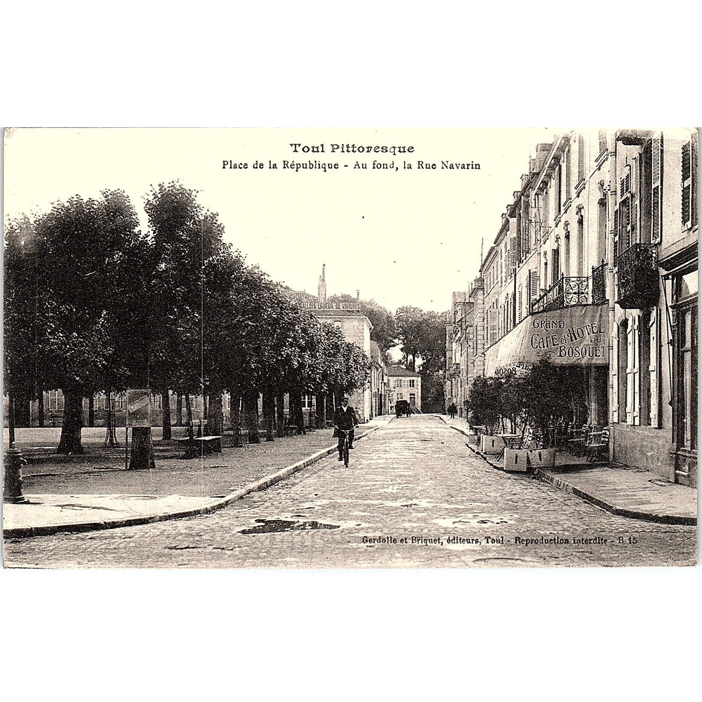 Place De La Republique Au Fond La Rue Navarin French Antique Postcard PE11