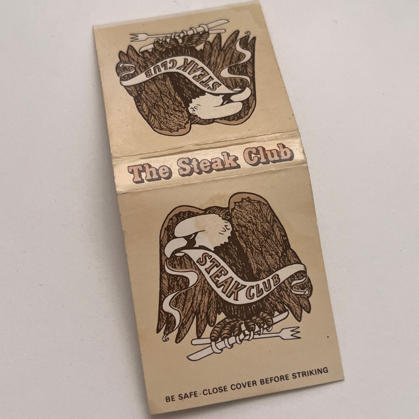 The Steak Club Restaurants CT Vintage Matchbook Cover TB8-MB-4
