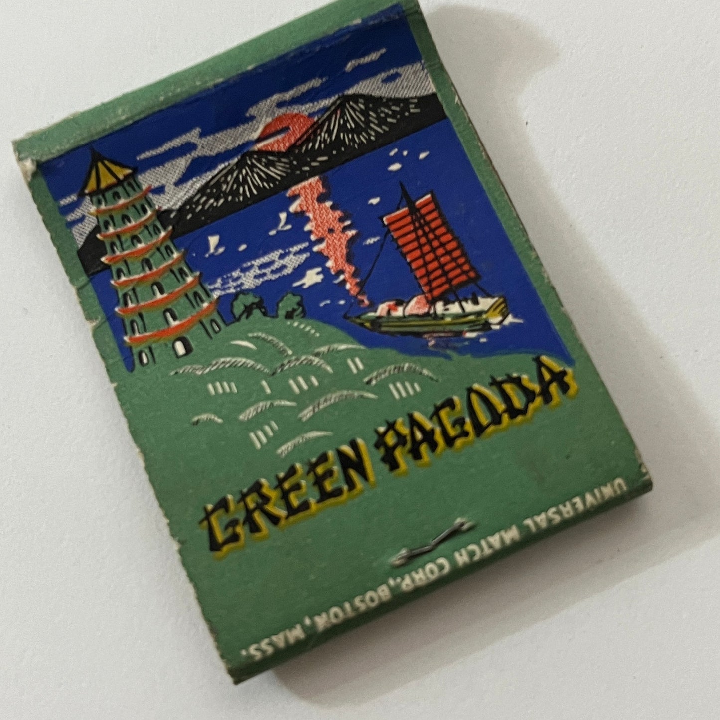 Stephen Hung's Green Pagoda Chinese Food Boston MA Matchbook Cover TB6-MB1-1