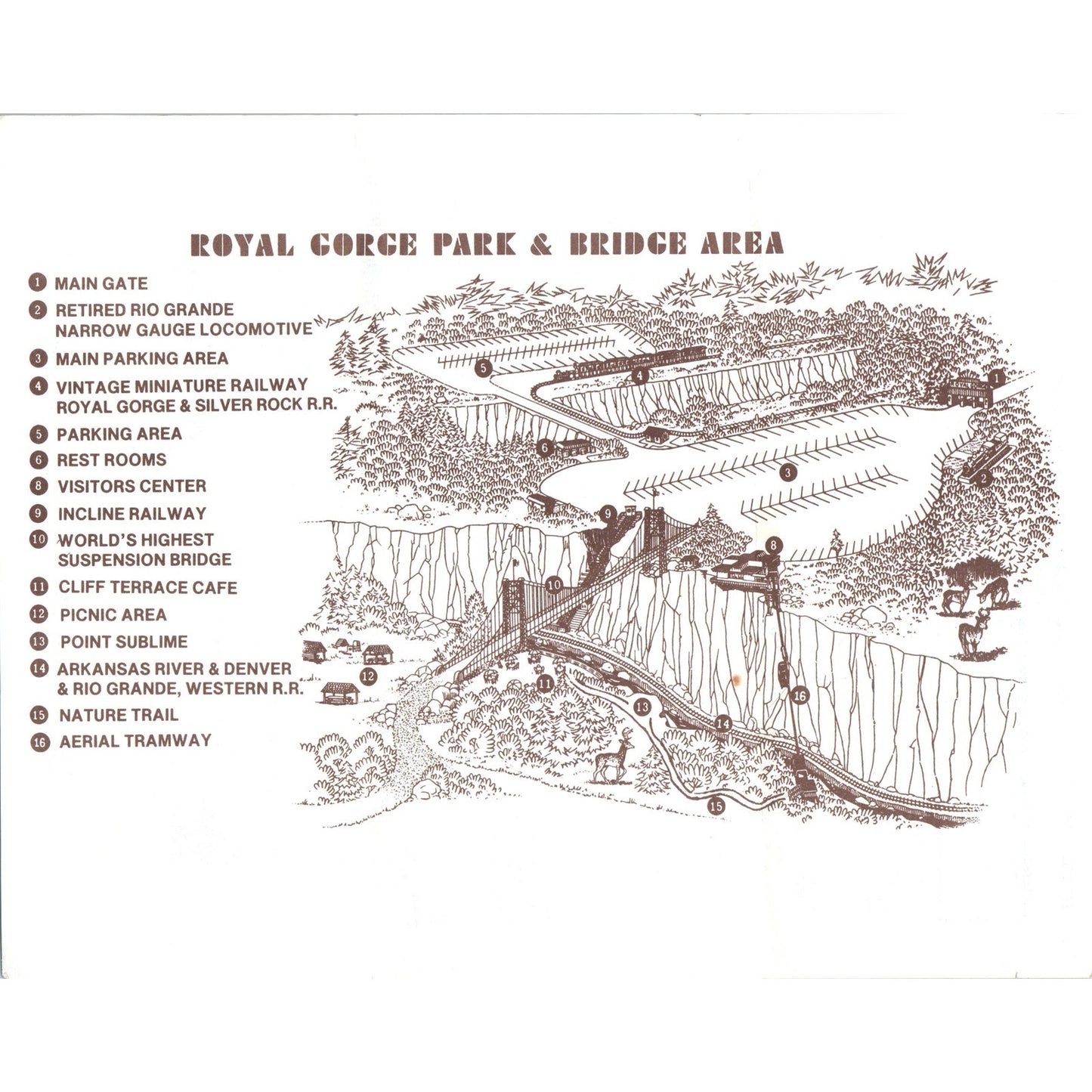 1984 Royal Gorge Park Canon City Colorado Travel Info and Map D23