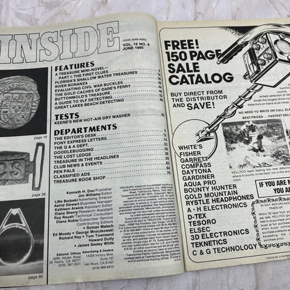 1985 June - Treasure Magazine - Treasure Hunting Metal Detecting Gold Coins M10