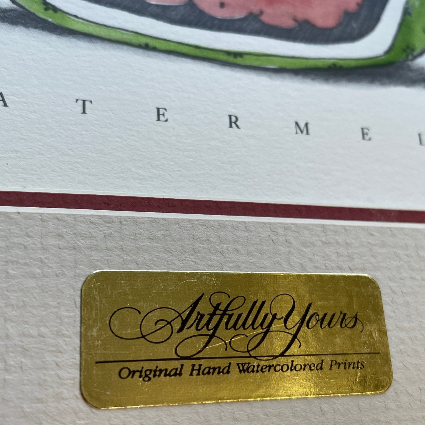 Watermelon Slice 8x10 Matted Print Hand Watercolor, Signed Shar Coulson