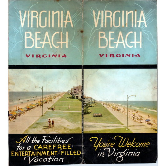 Vintage Virginia Beach Virginia Fold Out Map & Travel Brochure TH2-O2