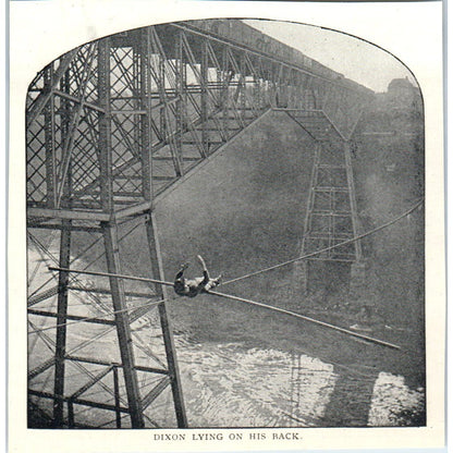 Dixon Tightrope Lying On His Back 1897 Victorian Photo AE9-TS6