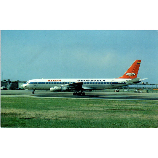 Viasa Venezolana Internacional De Aviación SA DC-8-53 Vintage Postcard TG8-PC
